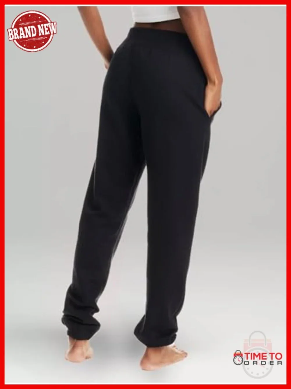 French Terry Jogger Sweatpants with Pockets - Mid Rise Cuffed